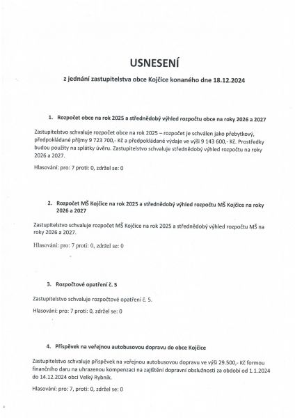 Usnesení z jednání zastupitelstva obce 12/24