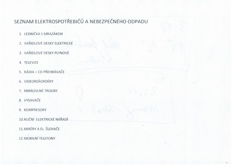 Obec Kojčice umožní odevzdání elektroodpadu a nebezpečných odpadů