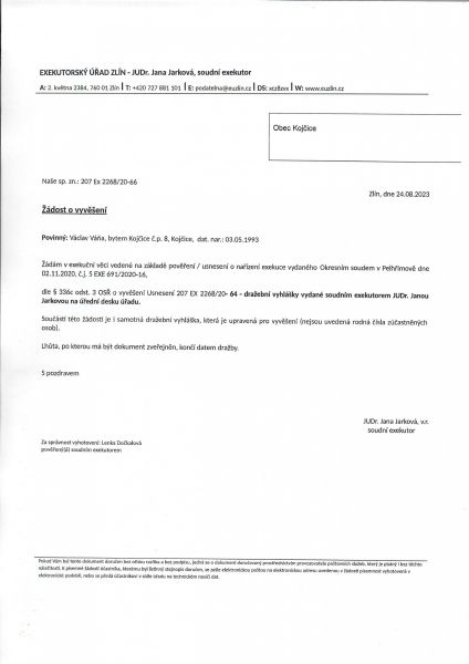 Dražební vyhláška